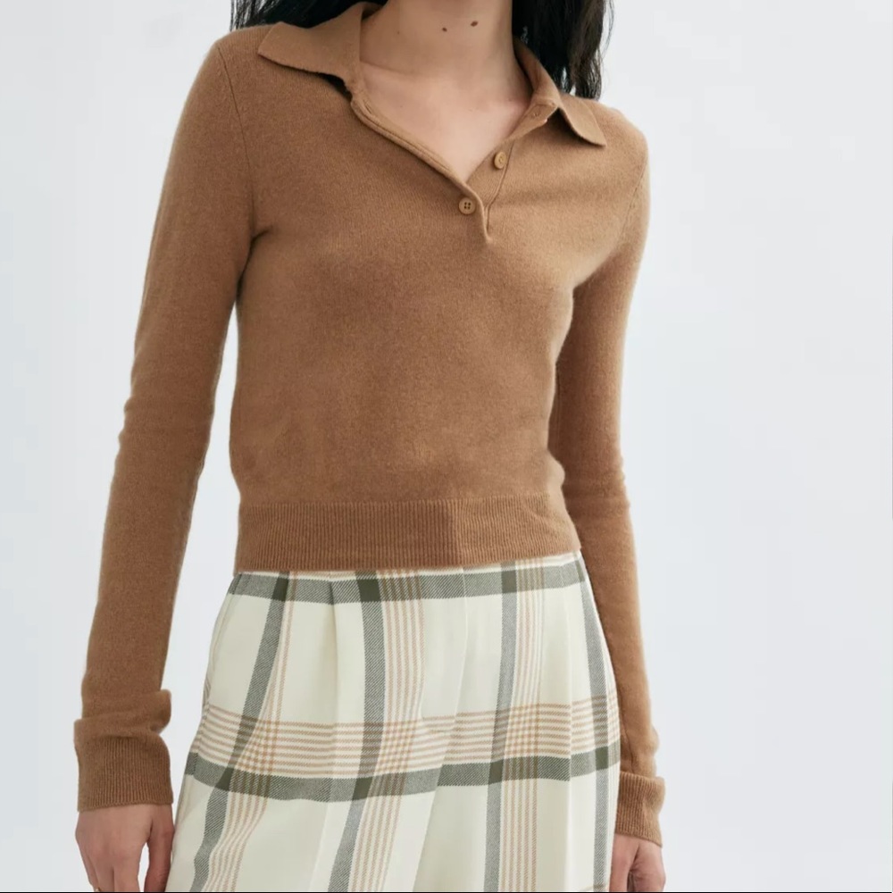 Wilfred cashmere polo sweater in Saville color